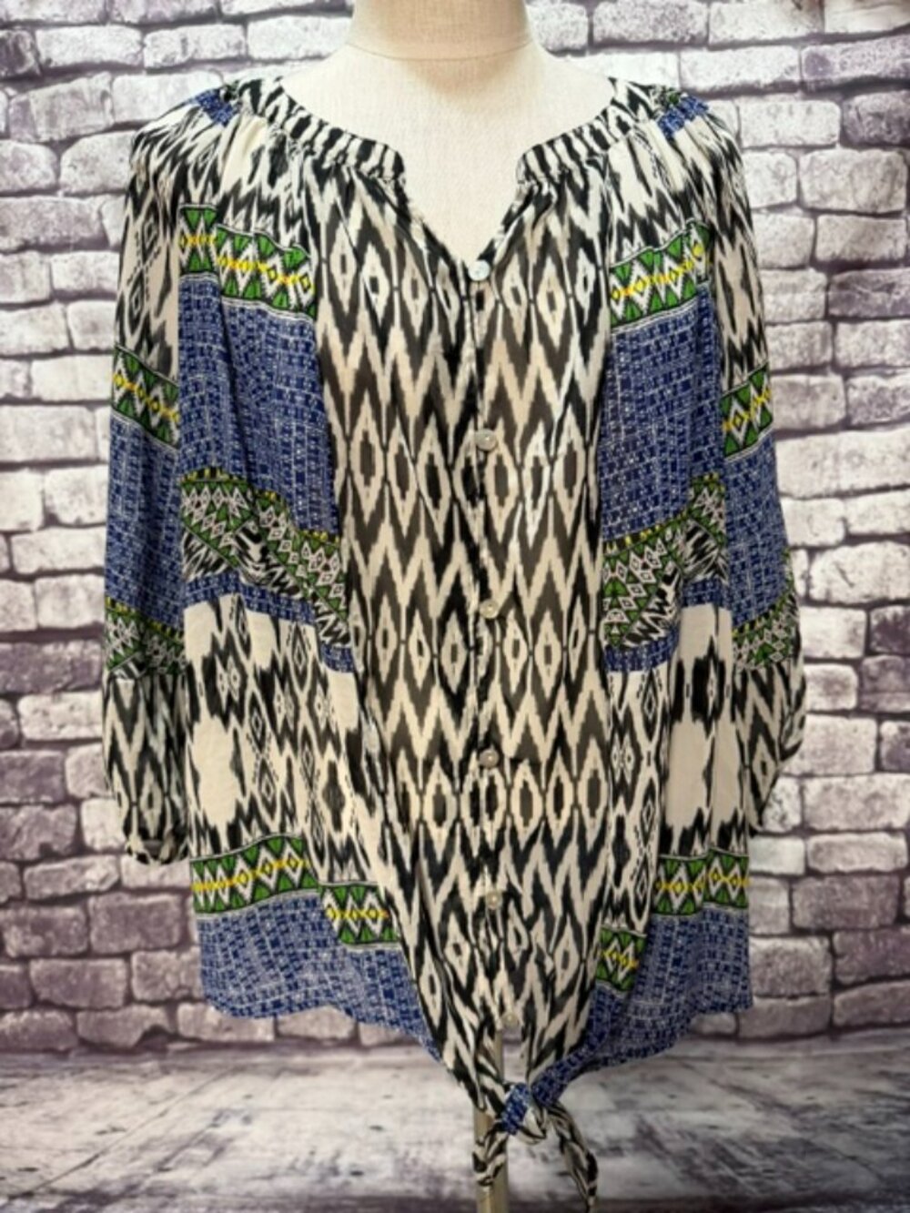 Fig & Flowers Button Down Blouse Size 1X